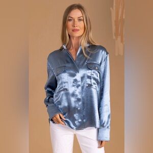 NWT S'EDGE INDY TOP in Denim, XS